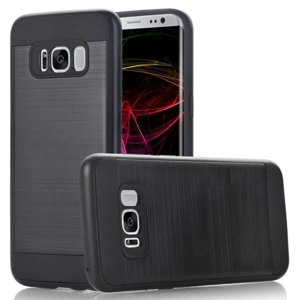 Wholesale Samsung Galaxy S8 Armor Hybrid Case (Black)